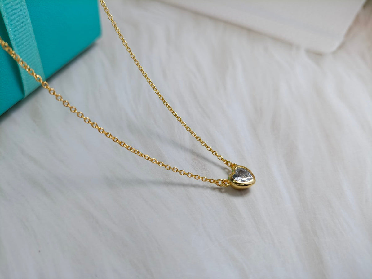 [Dawnora Jewelry]HEART BIG DIAMOND NECKLACE