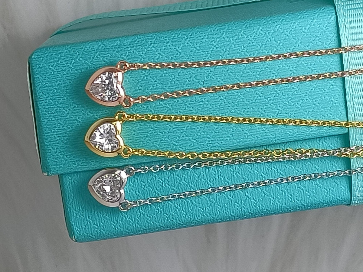 [Dawnora Jewelry]HEART BIG DIAMOND NECKLACE