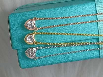 [Dawnora Jewelry]HEART BIG DIAMOND NECKLACE