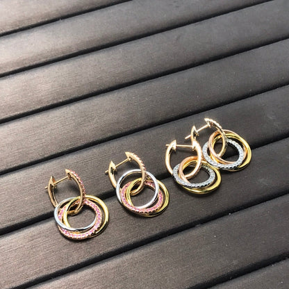 [Dawnora Jewelry]TRINITY EARRINGS GOLD DIAMOND