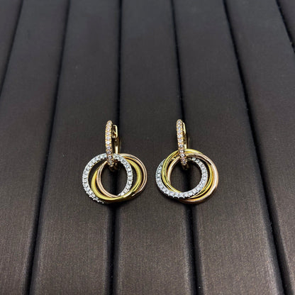 [Dawnora Jewelry]TRINITY EARRINGS GOLD DIAMOND