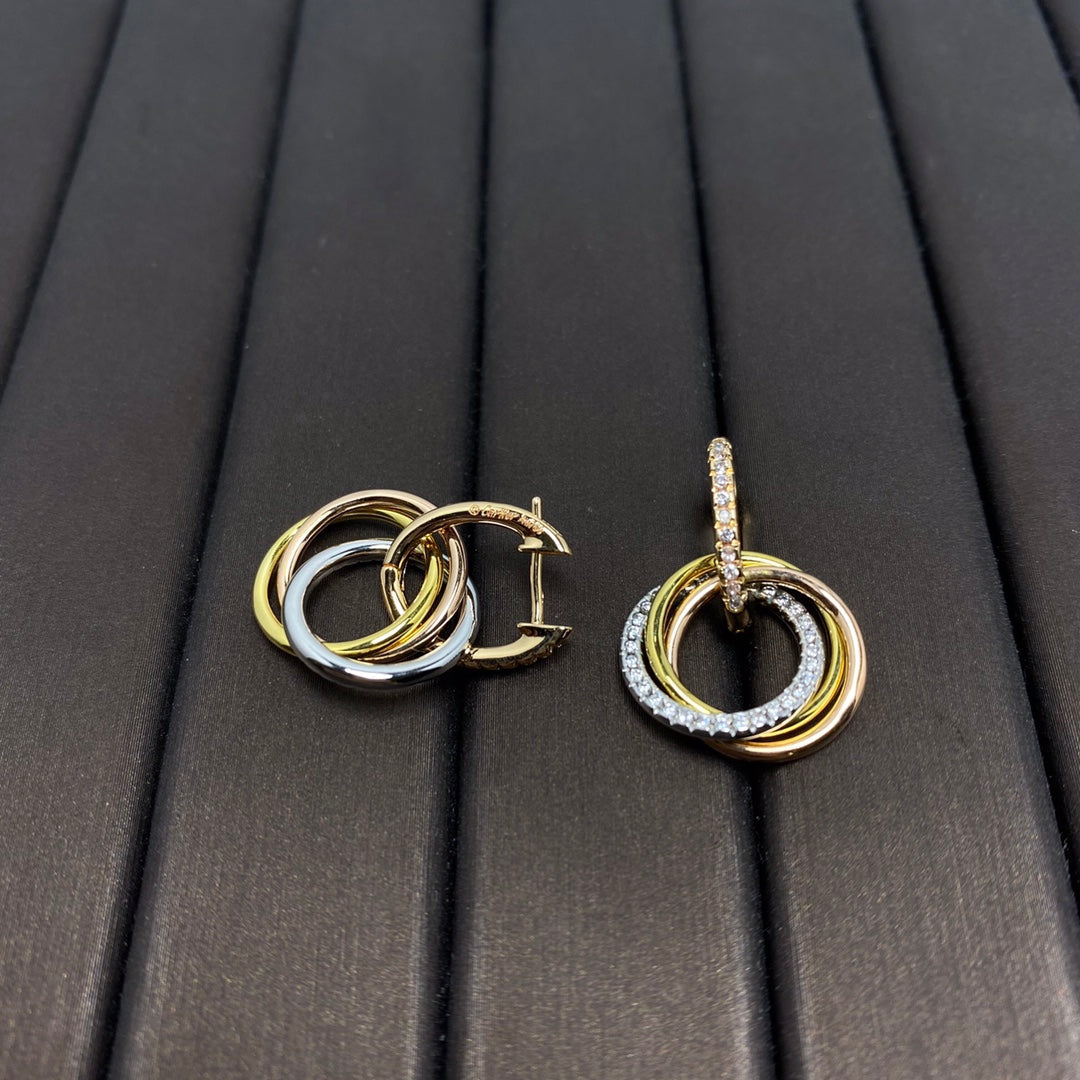 [Dawnora Jewelry]TRINITY EARRINGS GOLD DIAMOND