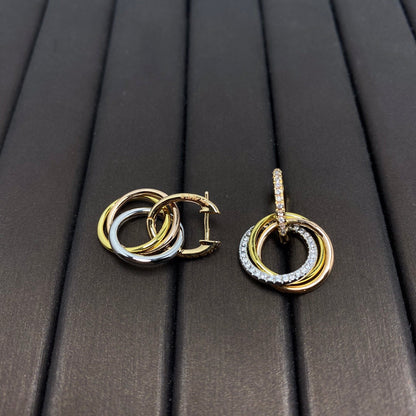 [Dawnora Jewelry]TRINITY EARRINGS GOLD DIAMOND