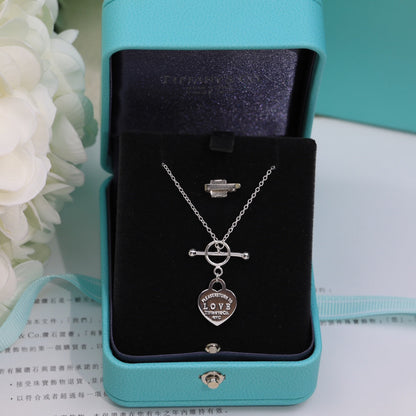 [Dawnora Jewelry]DOUBLE HEART BLUE NECKLACE