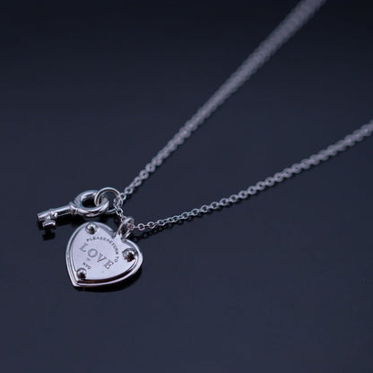 [Dawnora Jewelry]KEY AND HEART SILVER NECKLACE