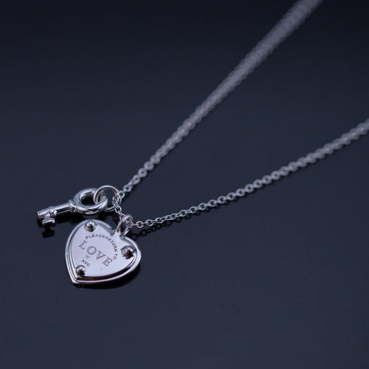 [Dawnora Jewelry]KEY AND HEART SILVER NECKLACE