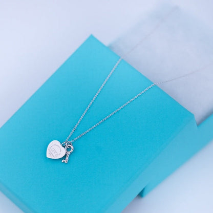 [Dawnora Jewelry]KEY AND HEART SILVER NECKLACE