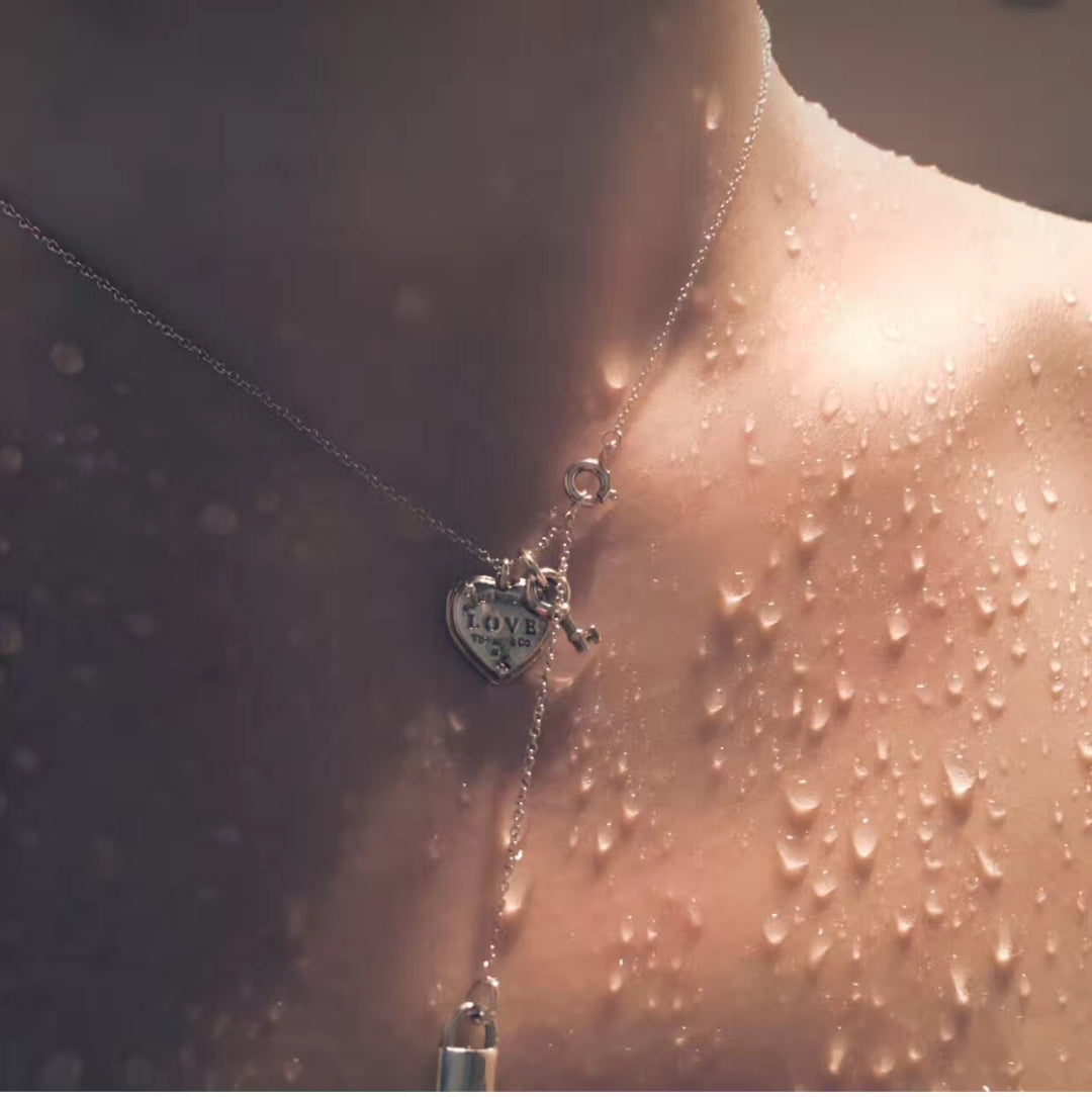 [Dawnora Jewelry]KEY AND HEART SILVER NECKLACE