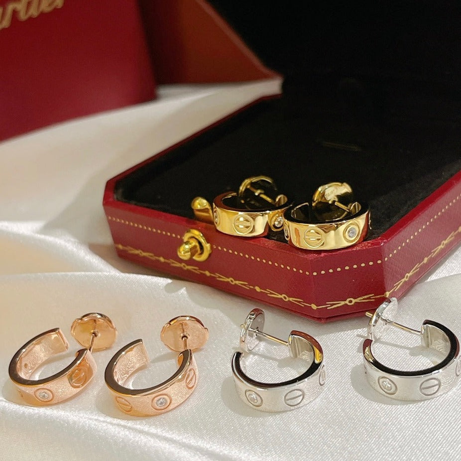 [Dawnora Jewelry]LOVE EARRINGS 5.7MM 2 DIAMONDS
