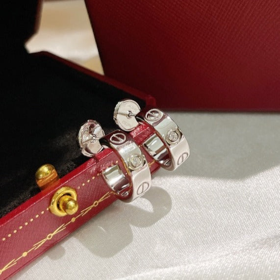 [Dawnora Jewelry]LOVE EARRINGS 5.7MM 2 DIAMONDS