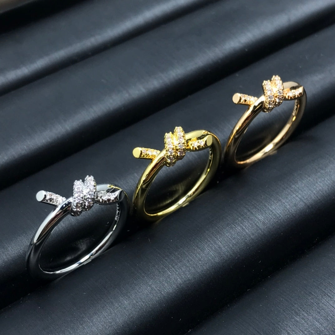 [Dawnora Jewelry]KNOT RING 1.2MM DIAMOND