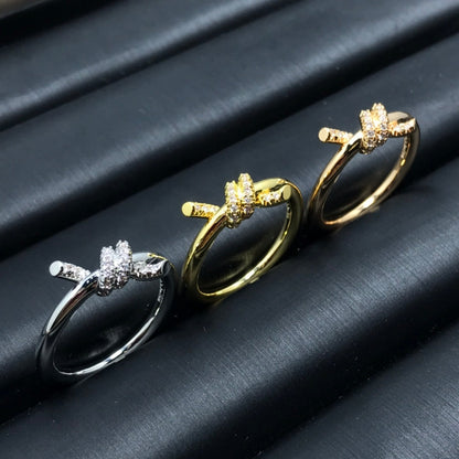 [Dawnora Jewelry]KNOT RING 1.2MM DIAMOND