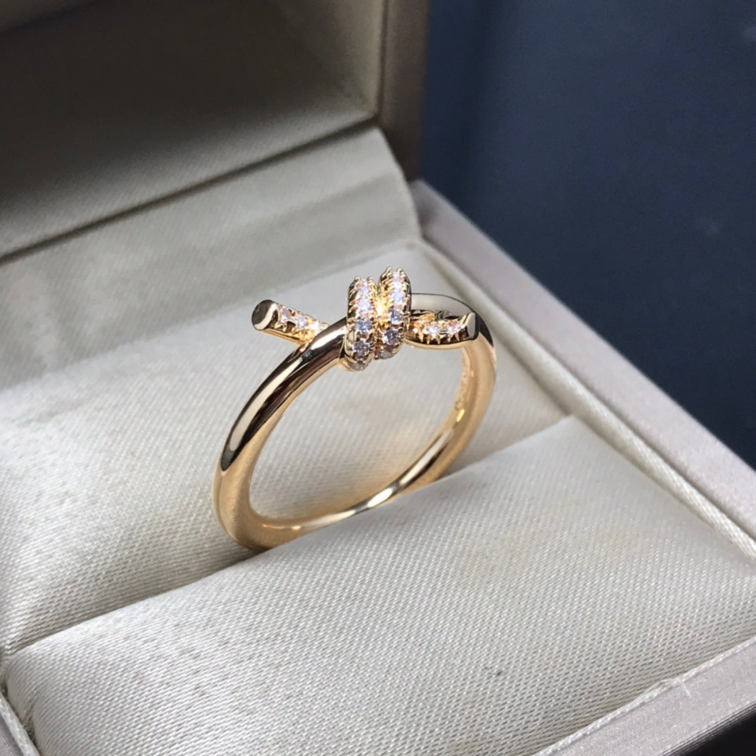 [Dawnora Jewelry]KNOT RING 1.2MM DIAMOND
