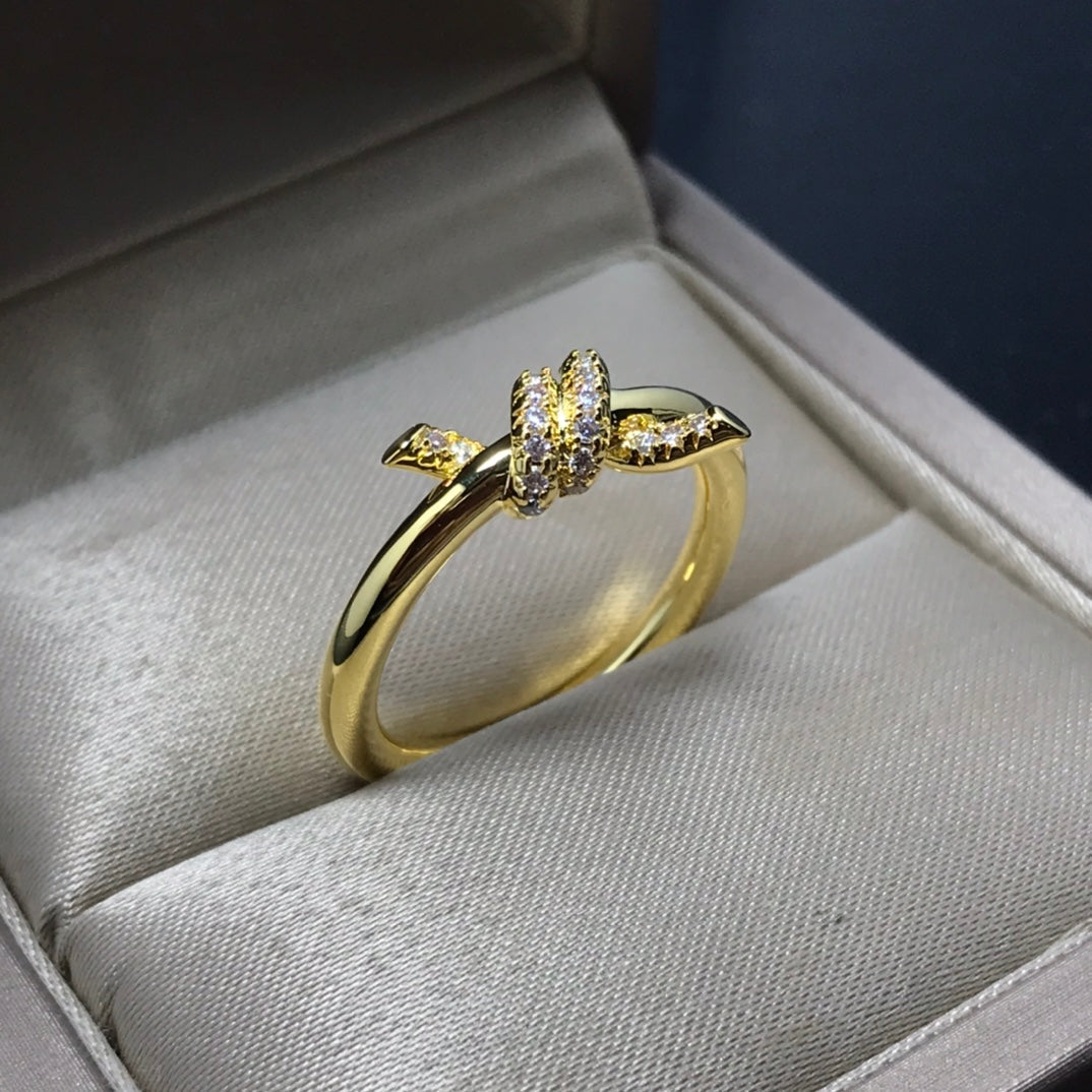 [Dawnora Jewelry]KNOT RING 1.2MM DIAMOND