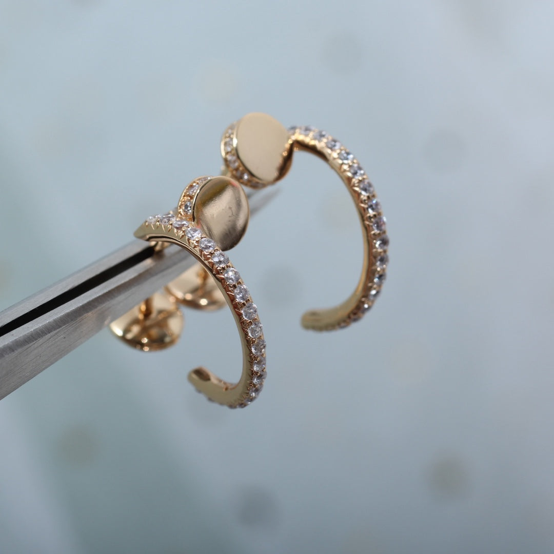 [Dawnora Jewelry]JUSTE EARRINGS 12.75MM PINK GOLD DIAMOND