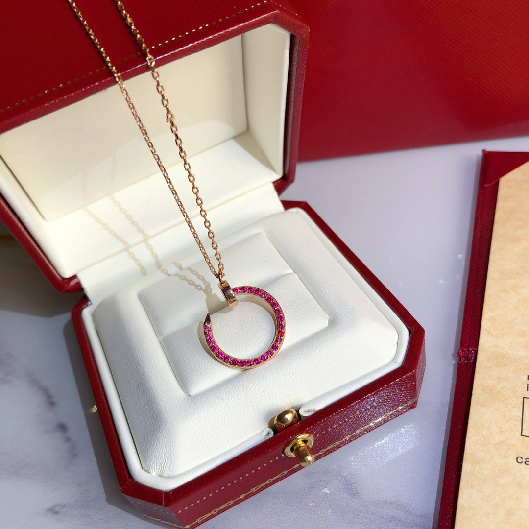 [Dawnora Jewelry]JUSTE NECKLACE RED FULL DIAMONDS