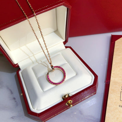 [Dawnora Jewelry]JUSTE NECKLACE RED FULL DIAMONDS