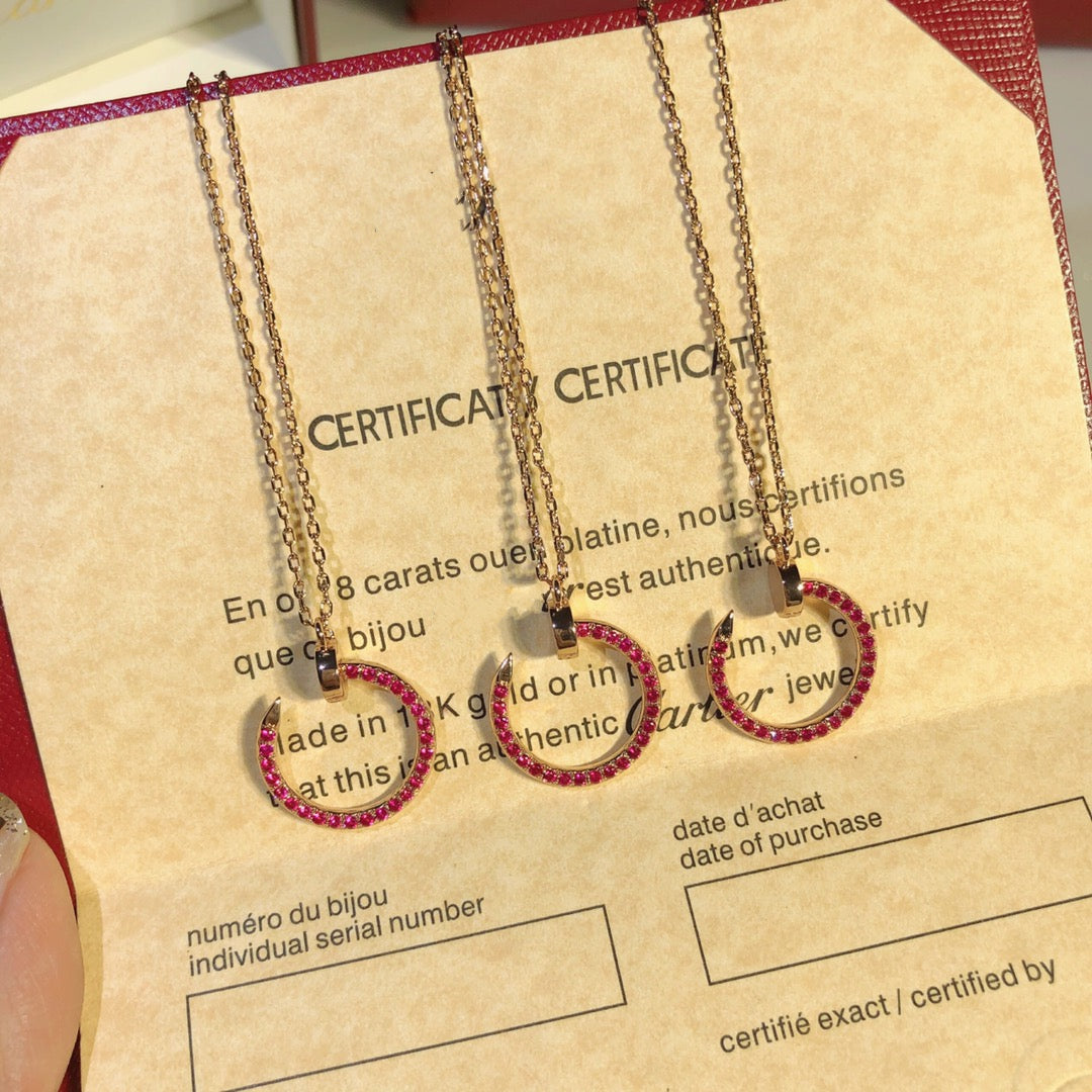 [Dawnora Jewelry]JUSTE NECKLACE RED FULL DIAMONDS