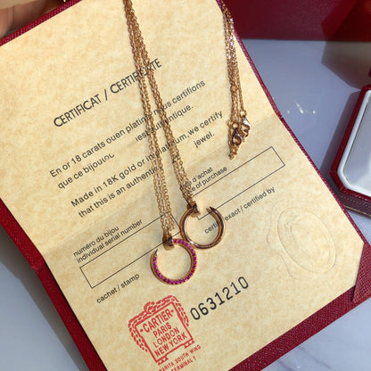 [Dawnora Jewelry]JUSTE NECKLACE RED FULL DIAMONDS