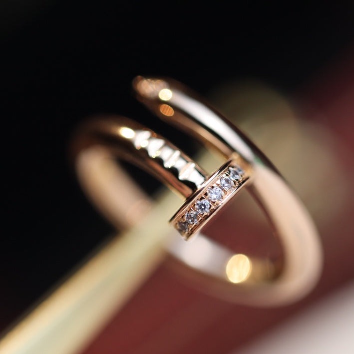 [Dawnora Jewelry]JUSTE RING 2.65MM PINK GOLD DIAMOND