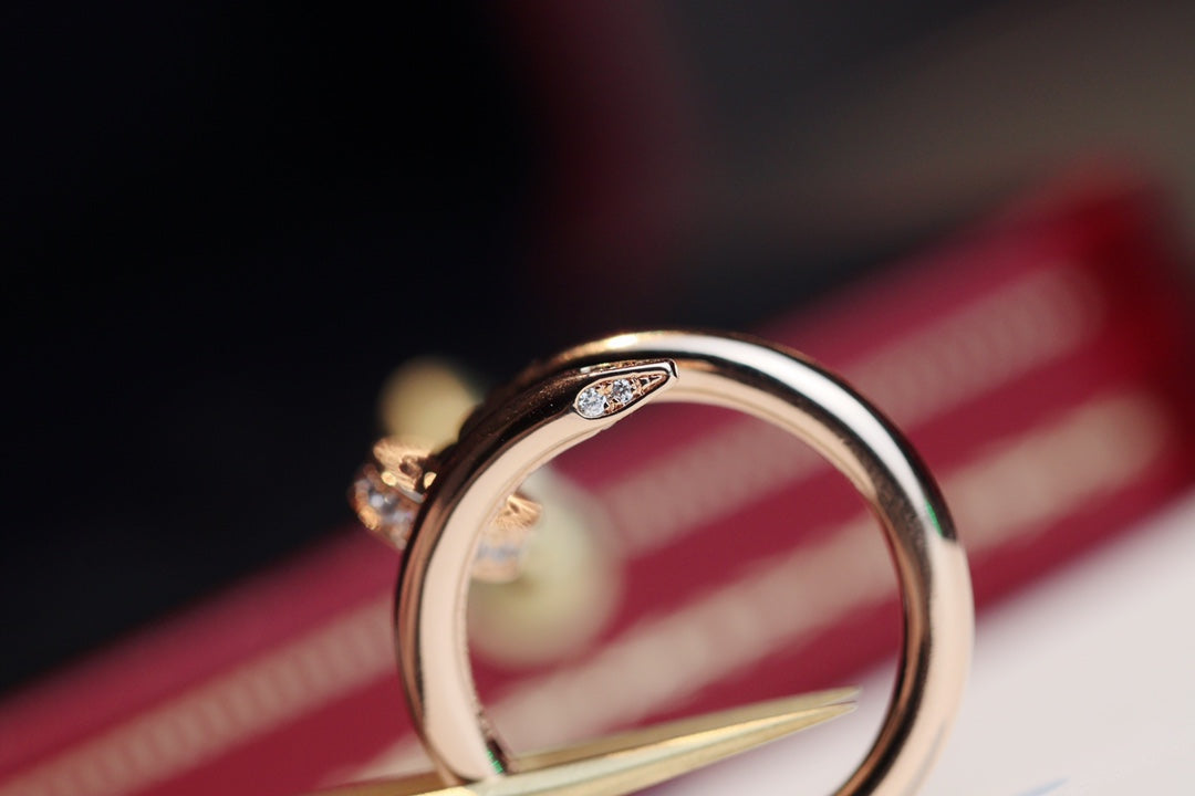 [Dawnora Jewelry]JUSTE RING 2.65MM PINK GOLD DIAMOND
