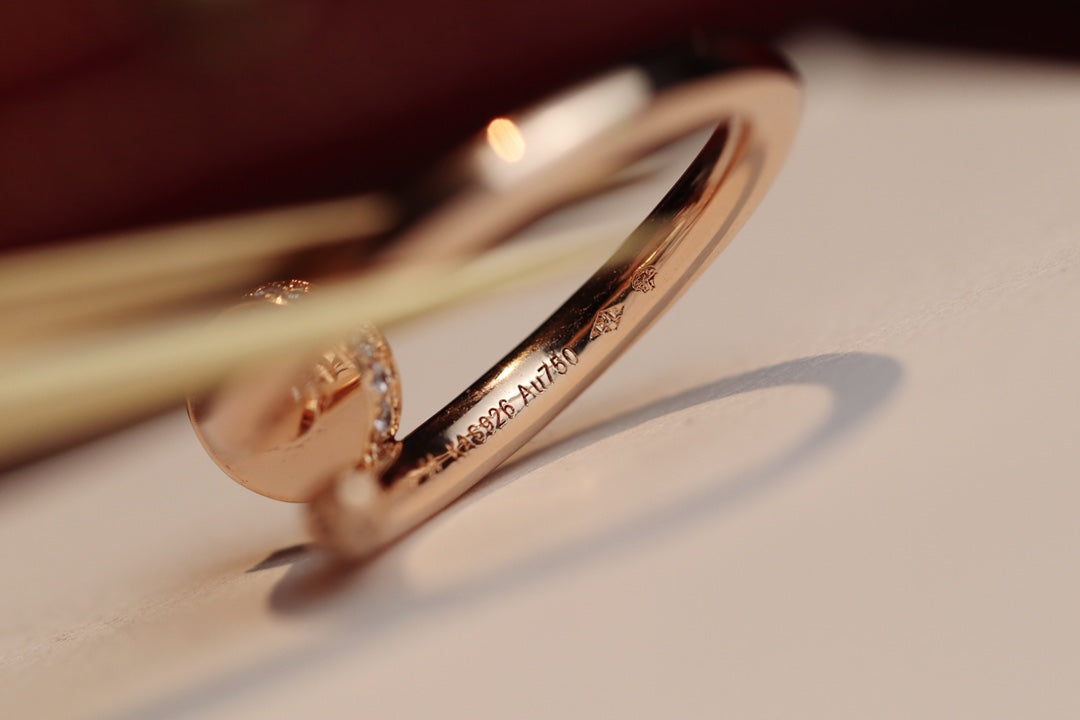 [Dawnora Jewelry]JUSTE RING 2.65MM PINK GOLD DIAMOND