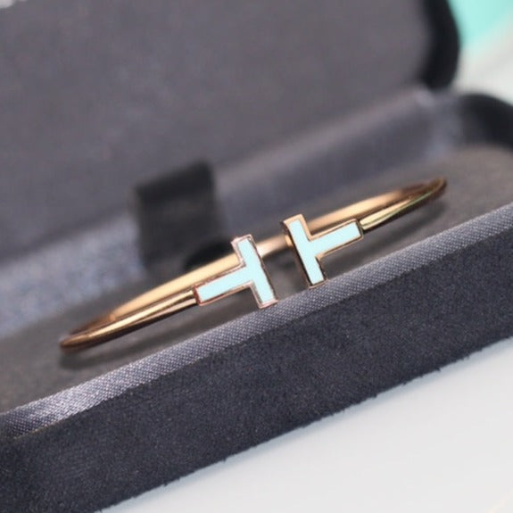 [Dawnora Jewelry]T BRACELET 1.8MM TURQUOISE PINK GOLD