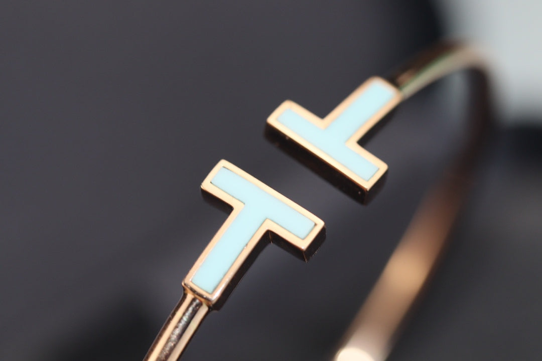 [Dawnora Jewelry]T BRACELET 1.8MM TURQUOISE PINK GOLD