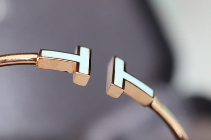 [Dawnora Jewelry]T BRACELET 1.8MM TURQUOISE PINK GOLD