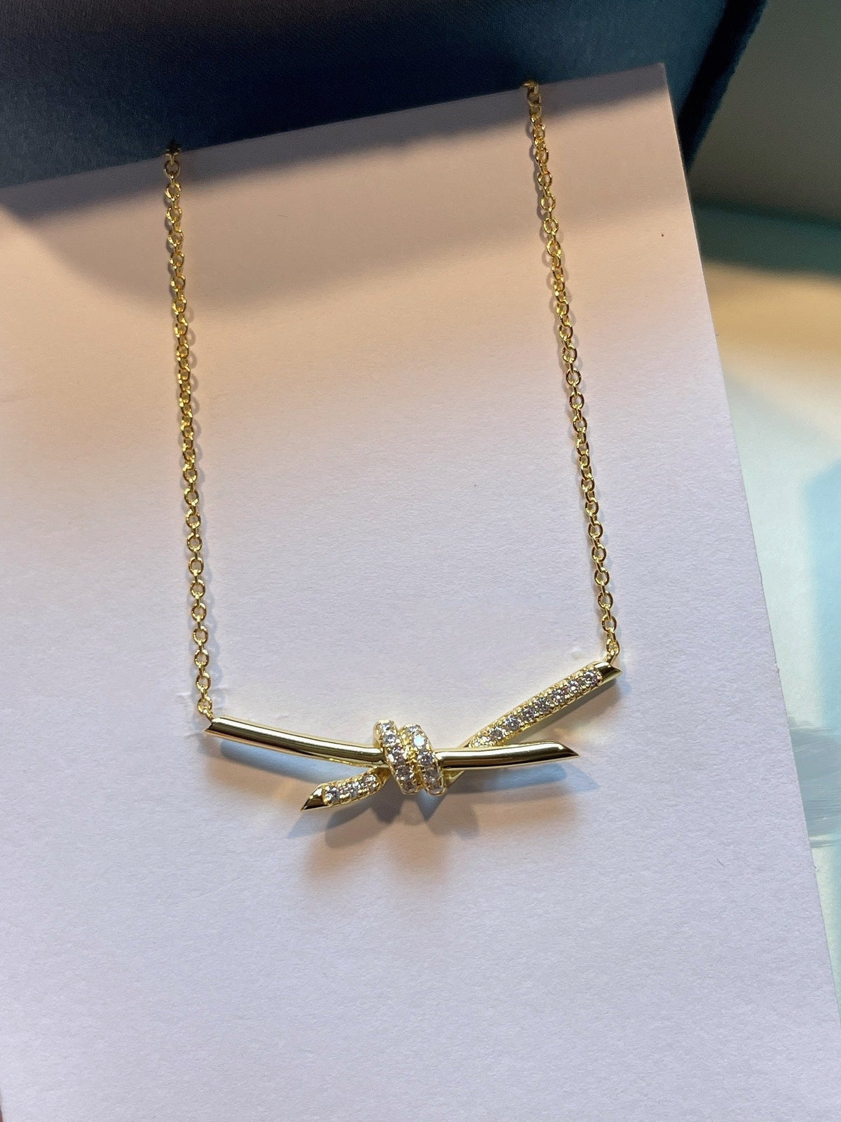 [Dawnora Jewelry]KNOT NECKLACE GOLD DIAMONDS