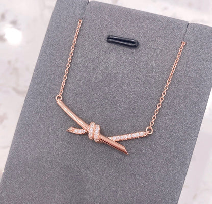 [Dawnora Jewelry]KNOT NECKLACE DIAMONDS