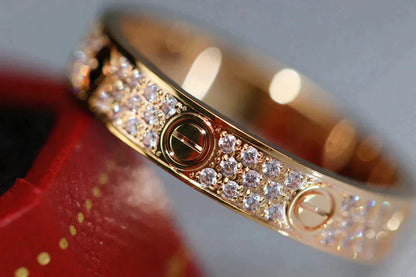 [Dawnora Jewelry]LOVE RING 3.6MM DIAMOND PAVED