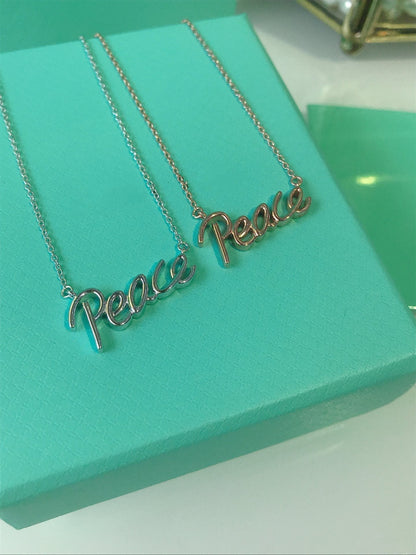 [Dawnora Jewelry]PEACE TEXT PEDANT NECKLACE