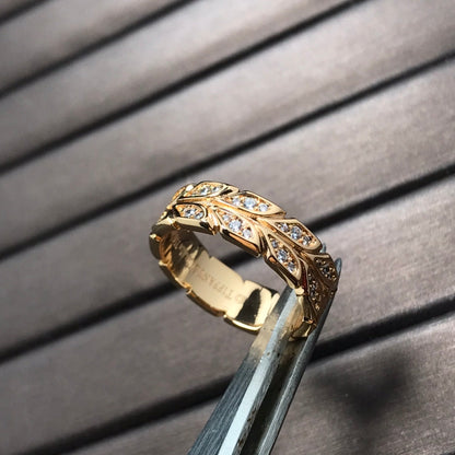 [Dawnora Jewelry]OLIVE LEAF RING DIAMONDS