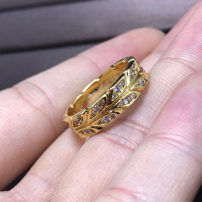 [Dawnora Jewelry]OLIVE LEAF RING DIAMONDS