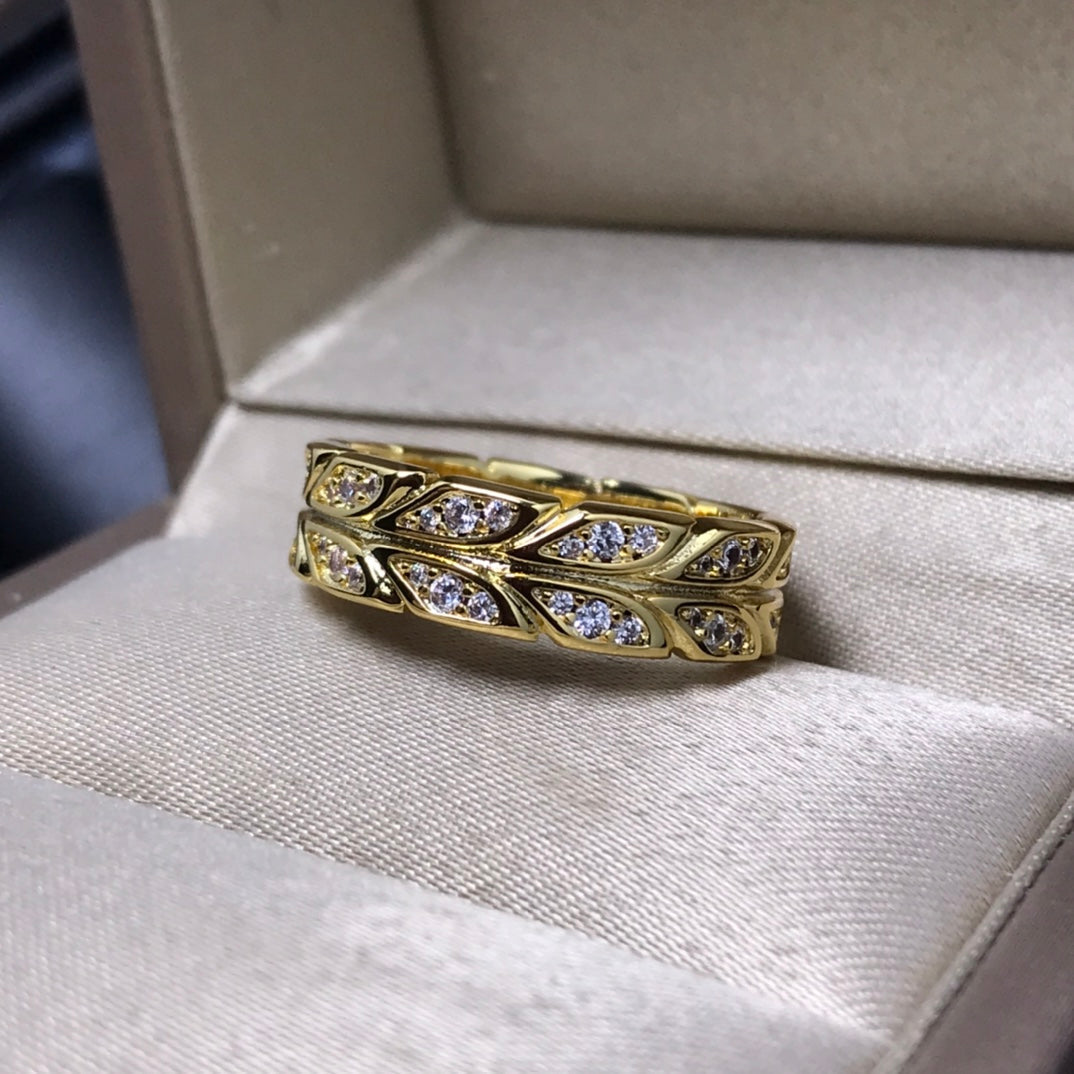 [Dawnora Jewelry]OLIVE LEAF RING DIAMONDS