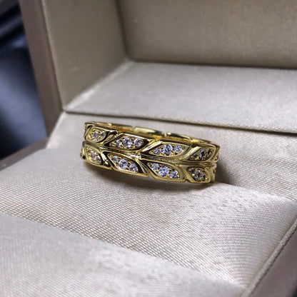 [Dawnora Jewelry]OLIVE LEAF RING DIAMONDS