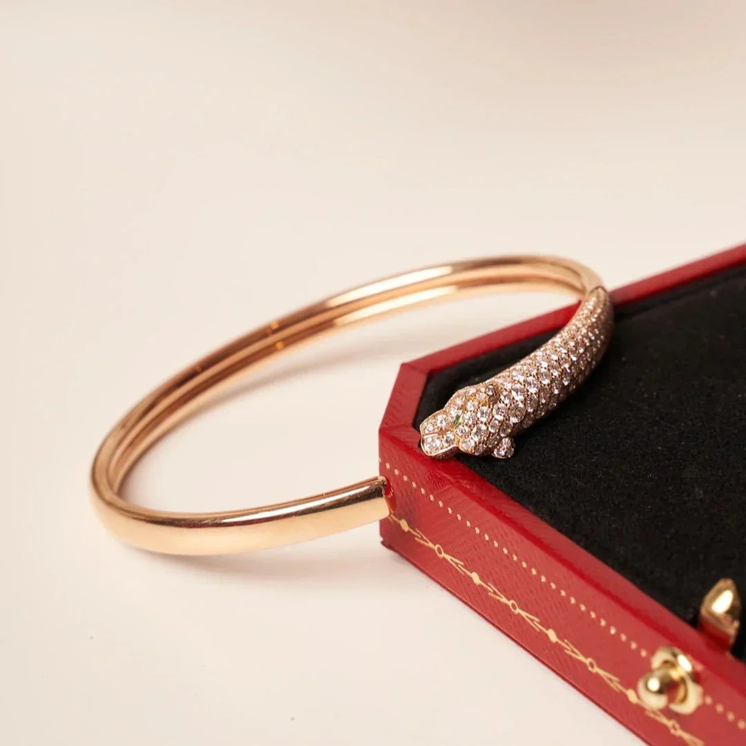 [Dawnora Jewelry]PANTHERE HALF DIAMOND OPEN BRACELET