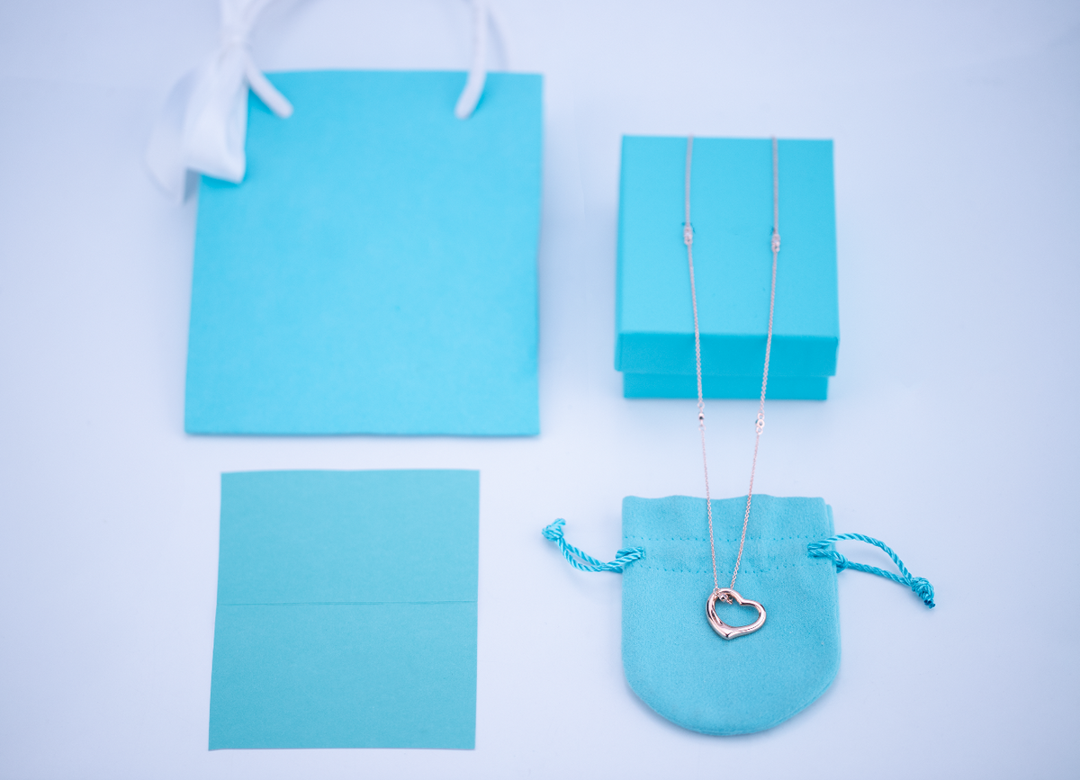 [Dawnora Jewelry]OPEN HEART PEDANT PINK GOLD NECKLACE
