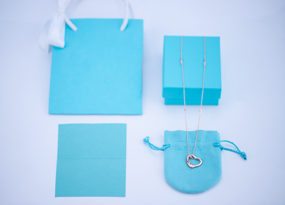 [Dawnora Jewelry]OPEN HEART PEDANT PINK GOLD NECKLACE