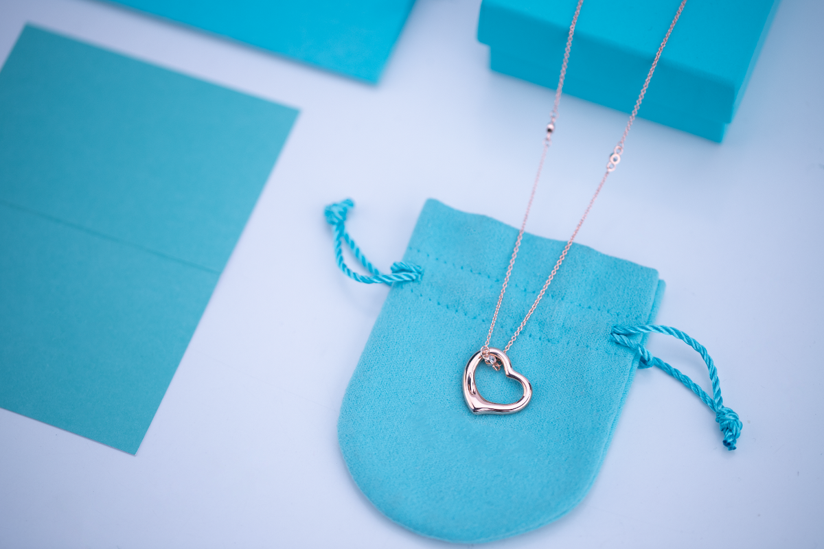 [Dawnora Jewelry]OPEN HEART PEDANT PINK GOLD NECKLACE