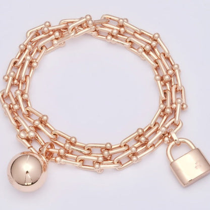 [Dawnora Jewelry]HARDWEAR WRAP PINK GOLD BRACELET