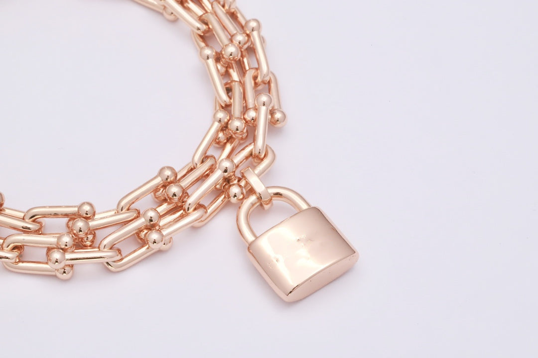 [Dawnora Jewelry]HARDWEAR WRAP PINK GOLD BRACELET