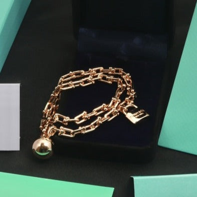 [Dawnora Jewelry]HARDWEAR WRAP PINK GOLD BRACELET