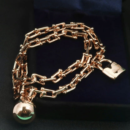 [Dawnora Jewelry]HARDWEAR WRAP PINK GOLD BRACELET