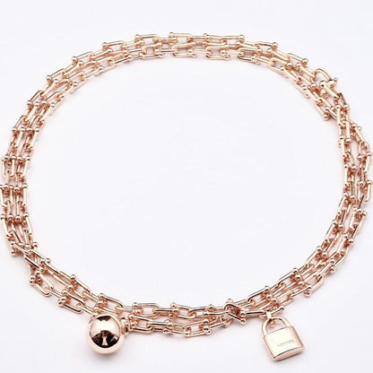 [Dawnora Jewelry]HARDWEAR PINK GOLD WRAP NECKLACE