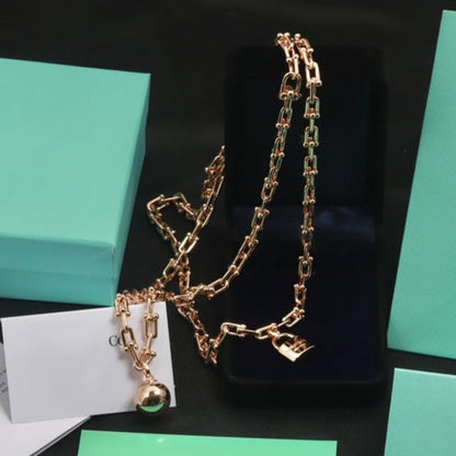 [Dawnora Jewelry]HARDWEAR PINK GOLD WRAP NECKLACE