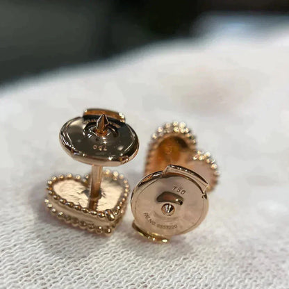 [Dawnora Jewelry]HEART CARNELIAN STUD EARRINGS