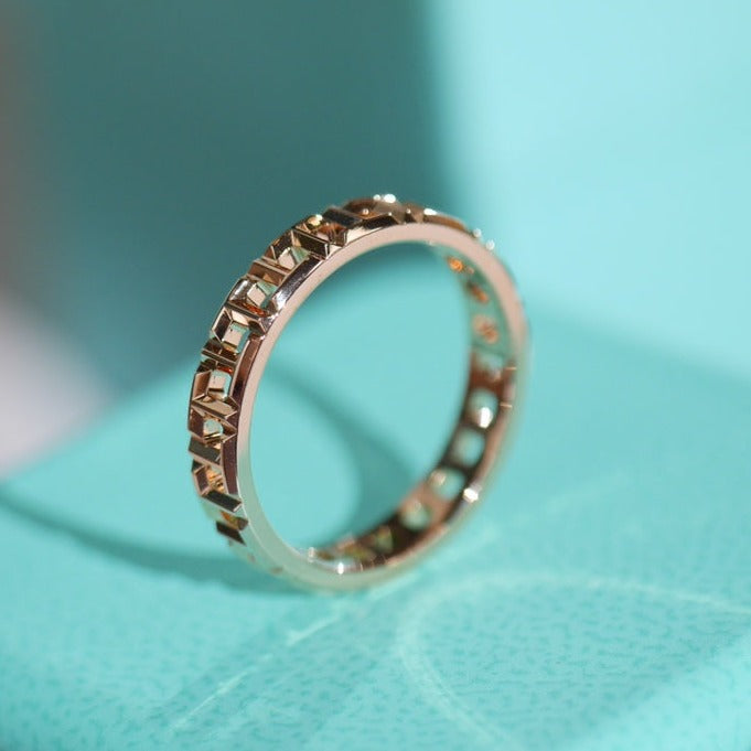 [Dawnora Jewelry]T TRUE 3.5MM PINK GOLD RING