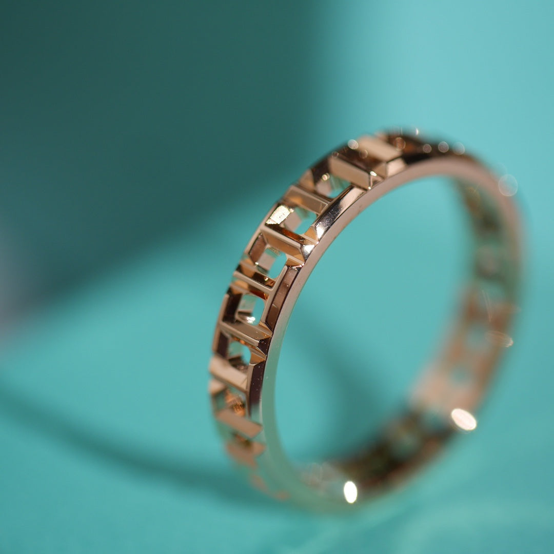[Dawnora Jewelry]T TRUE 3.5MM PINK GOLD RING